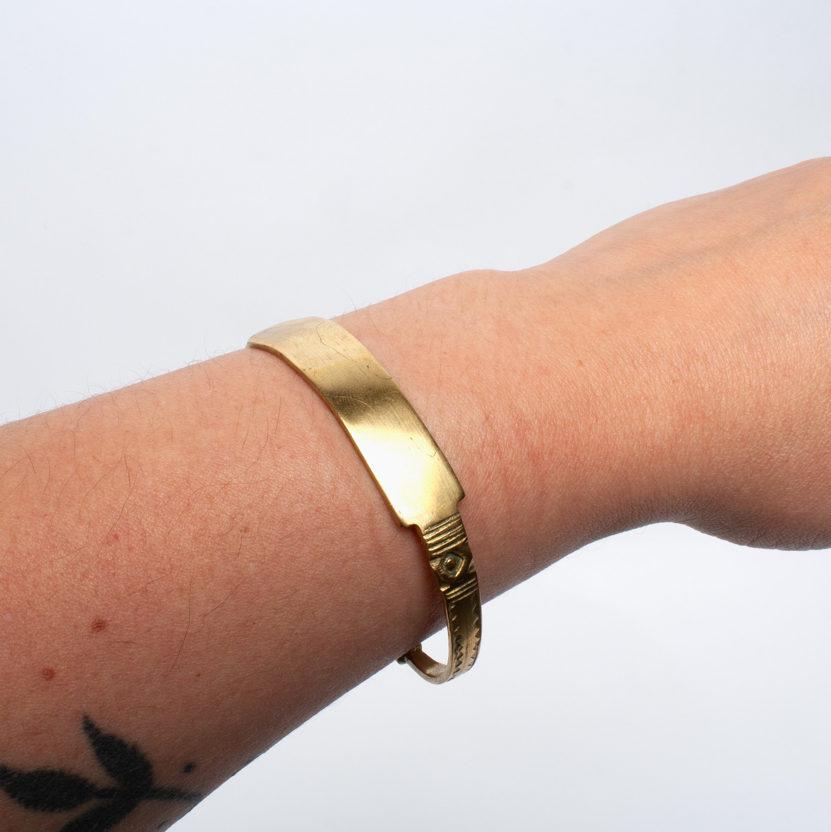 Thin Stamped "ID" Brass Cuff