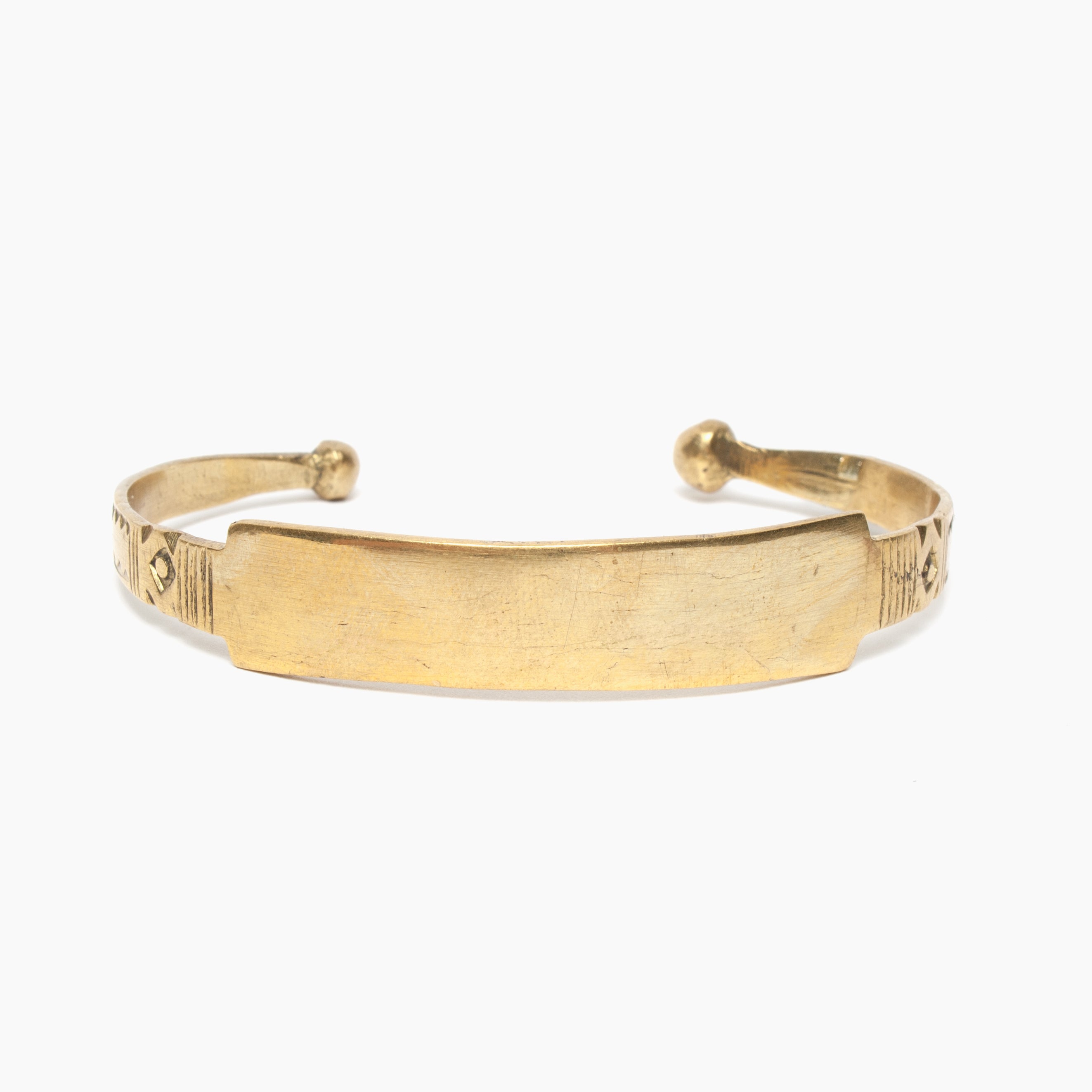 Thin Stamped "ID" Brass Cuff