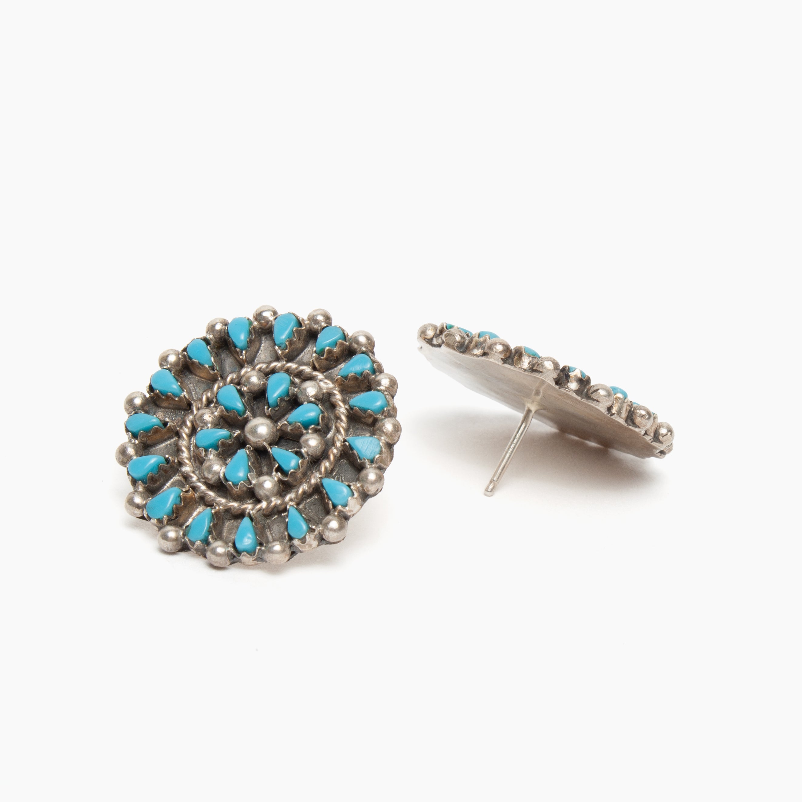 Tricia Leekity Zuni Kingman Turquoise Stud Earrings