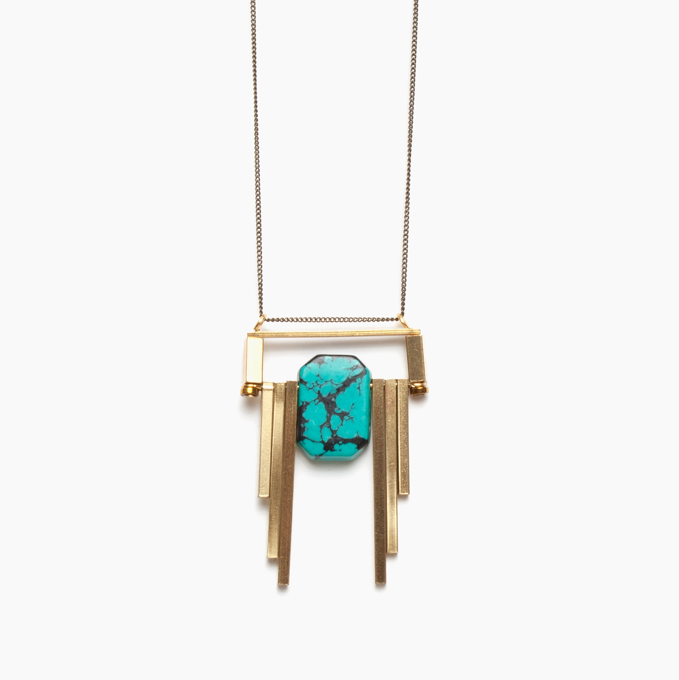 Turquoise Pendant Chain Necklace