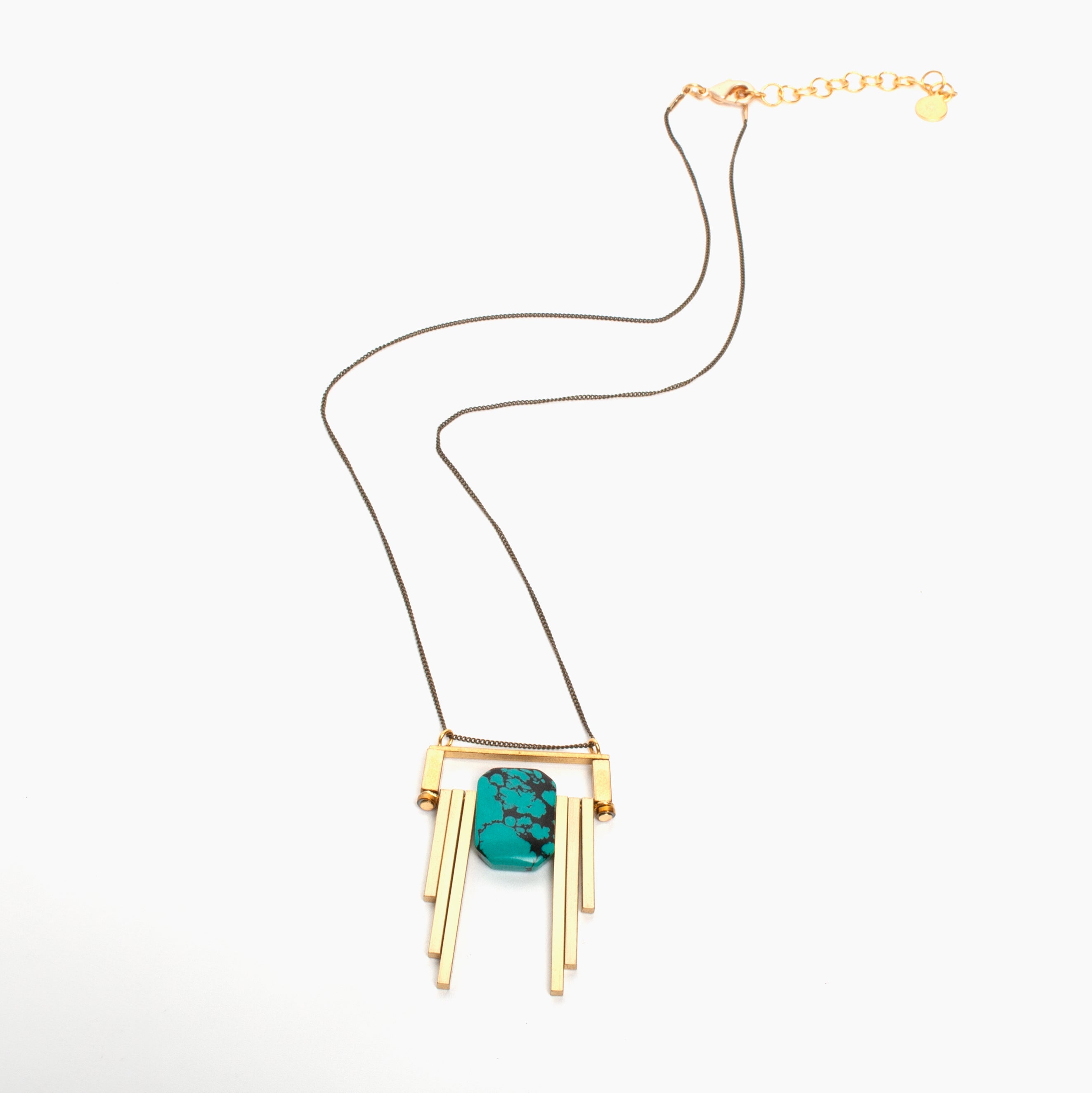 Turquoise Pendant Chain Necklace
