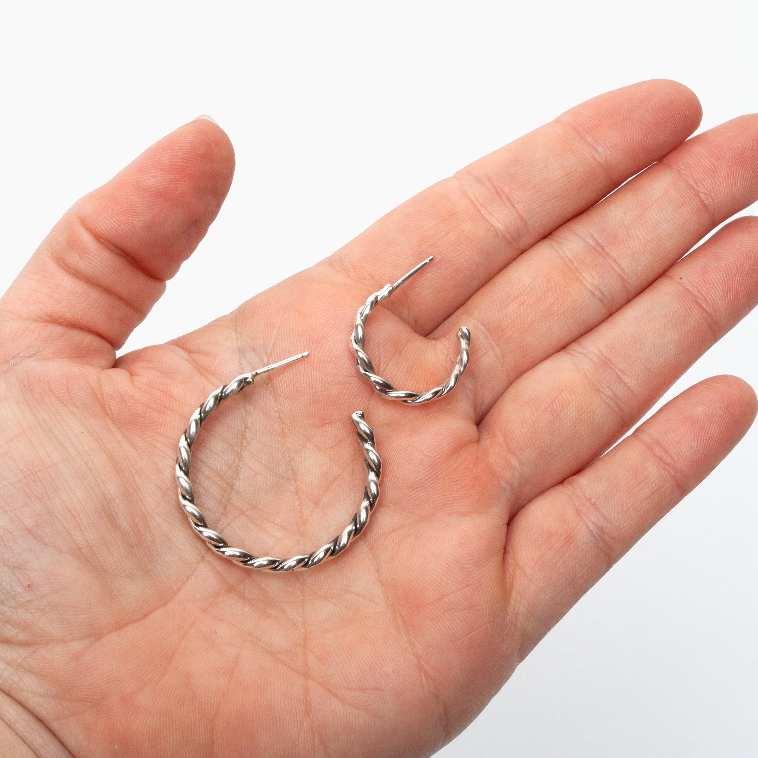 Two Strand Sterling Silver Hoop Earrings