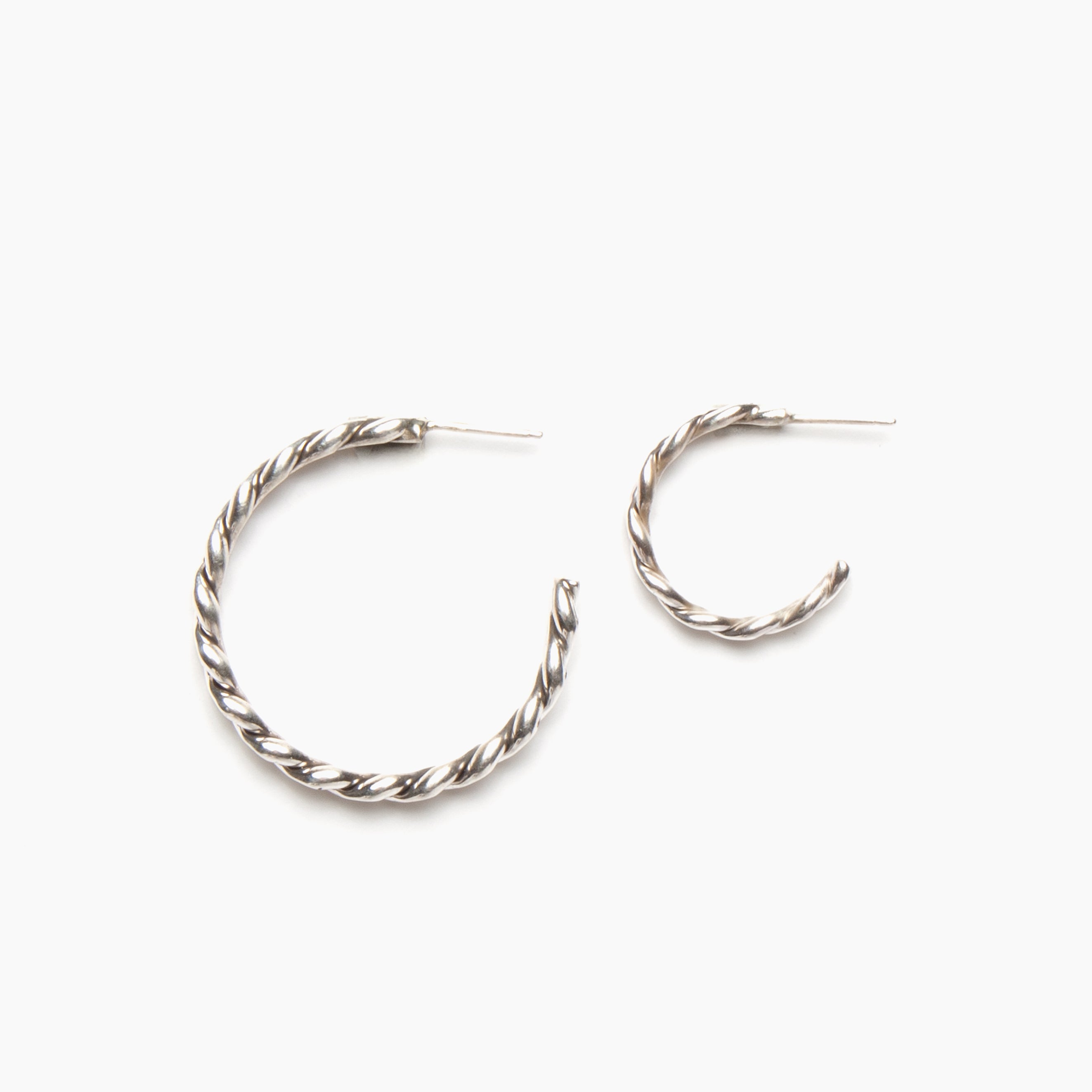Two Strand Sterling Silver Hoop Earrings