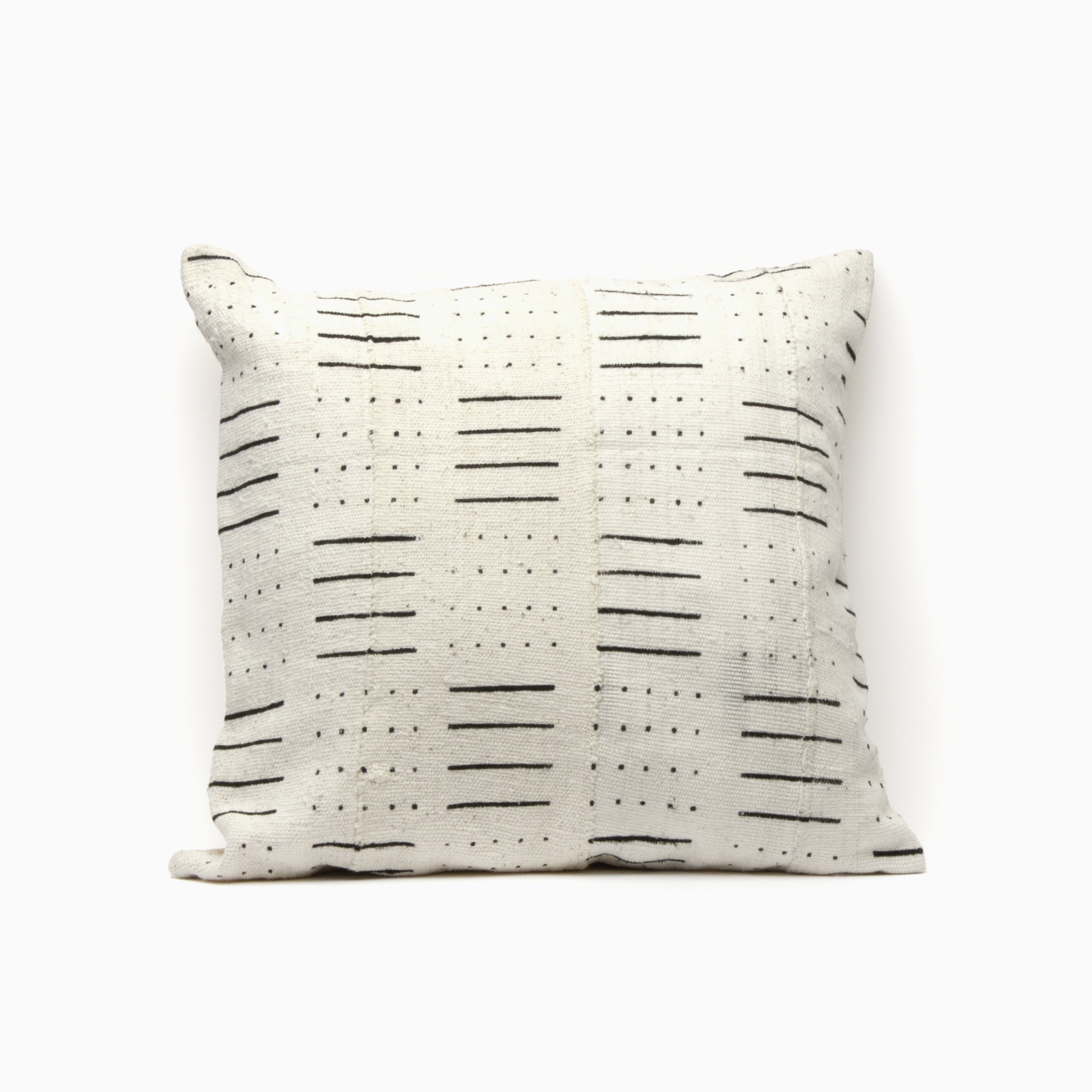 White Mudcloth Pillow