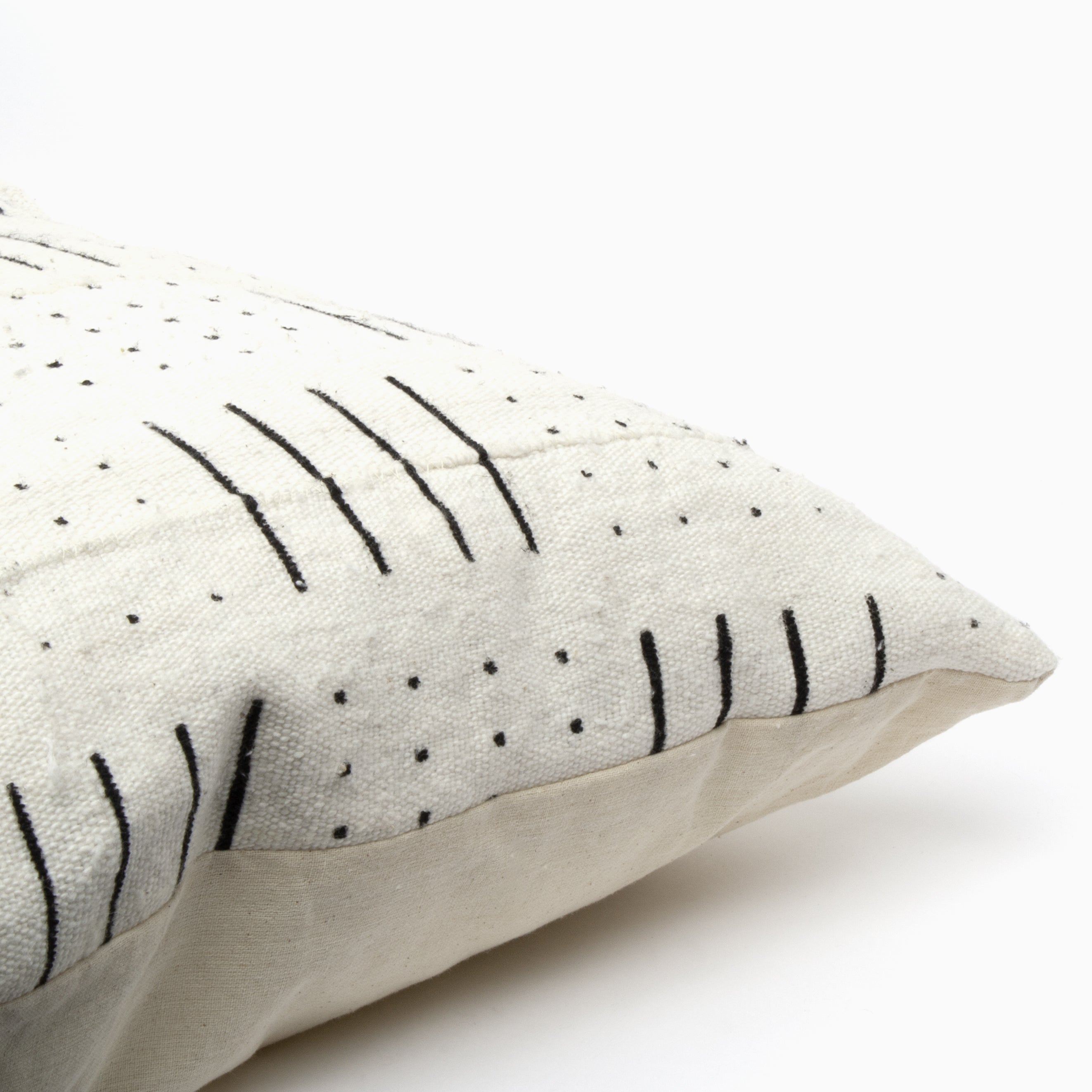 White Mudcloth Pillow