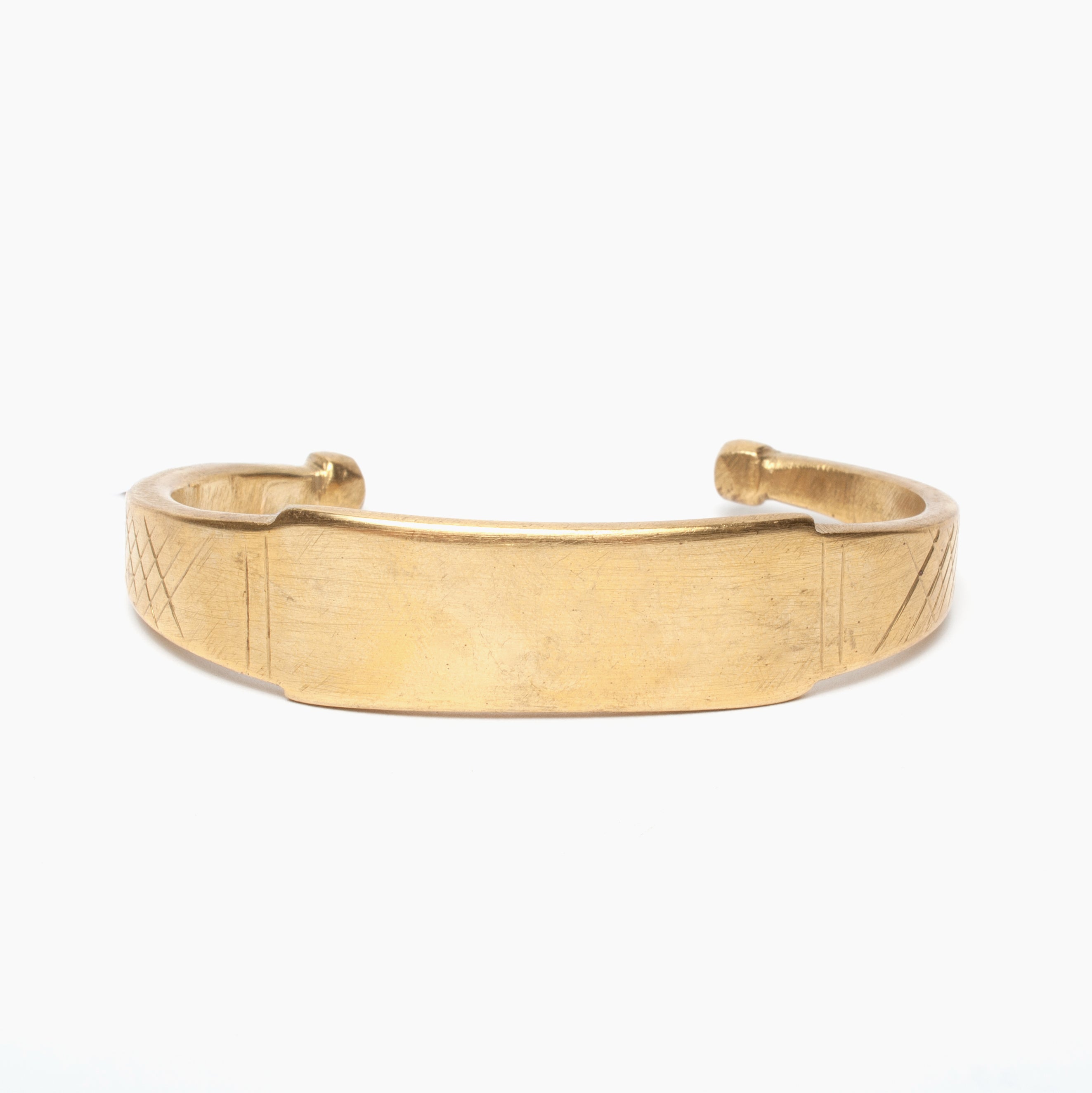 Wide "ID" Brass Cuff