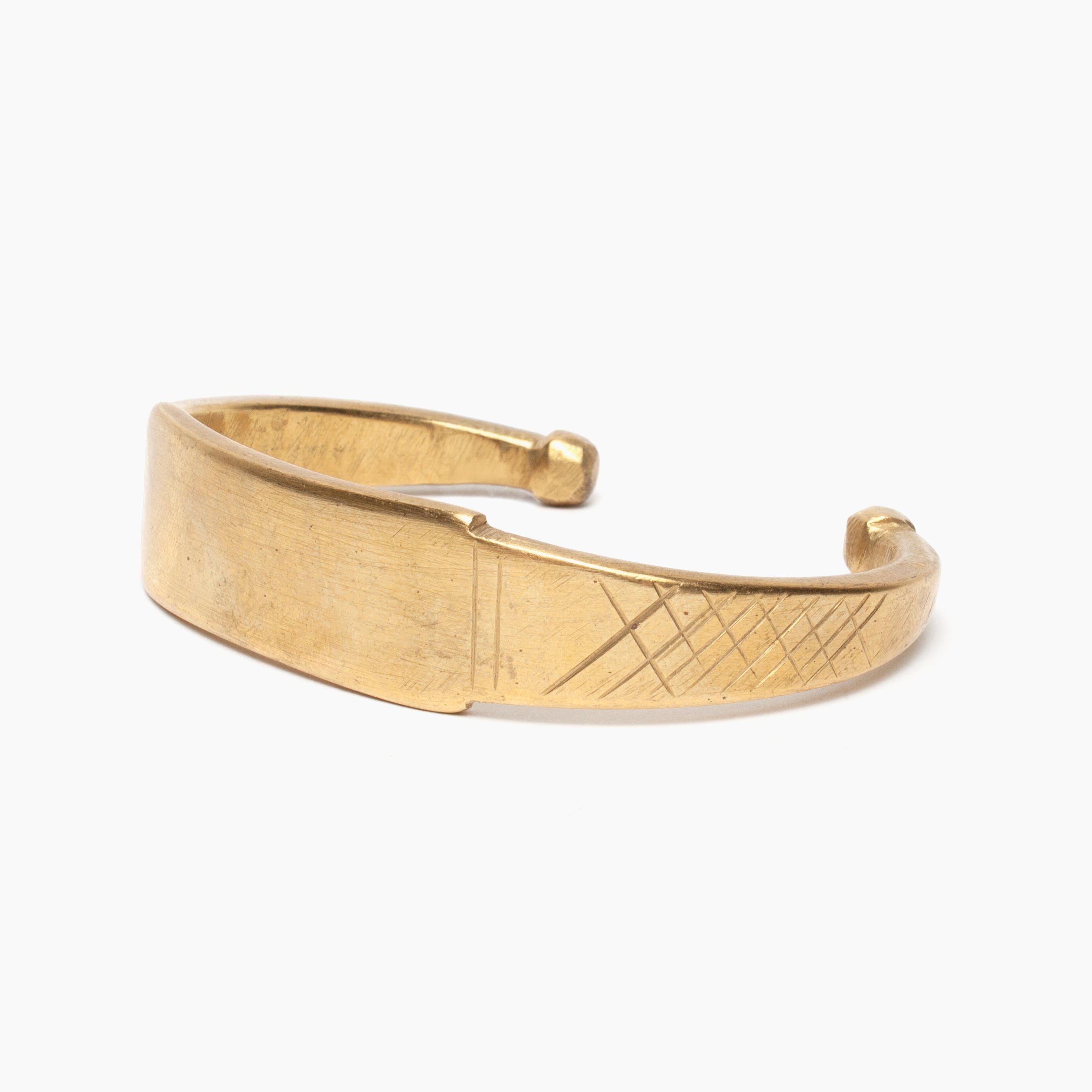 Wide "ID" Brass Cuff