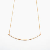 14k Gold Curved Bar Necklace