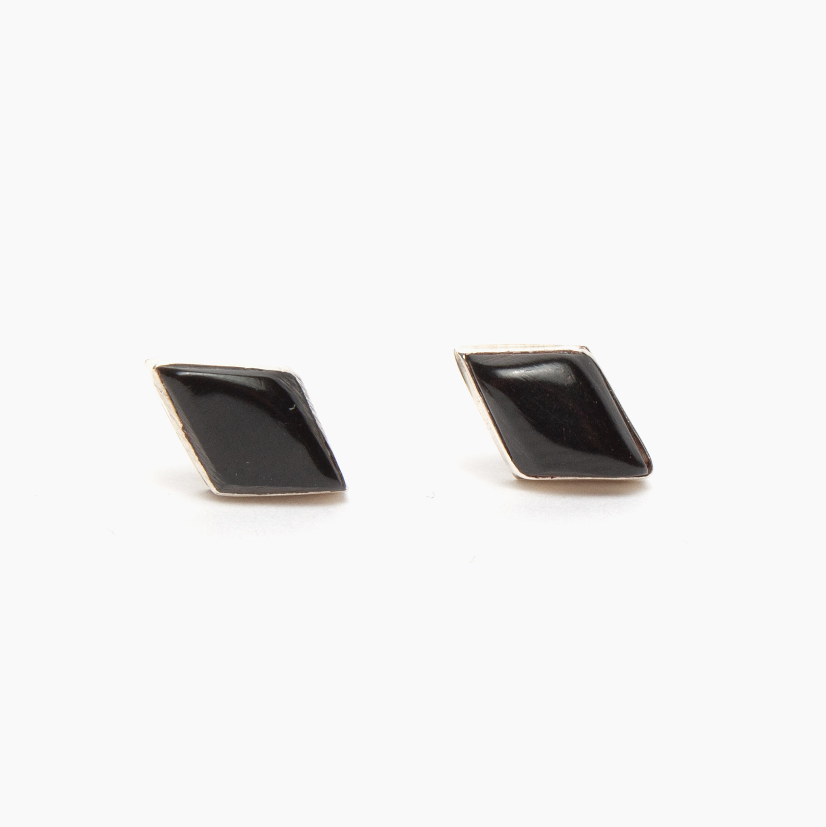Zuni Onyx Diamond Stud Earrings
