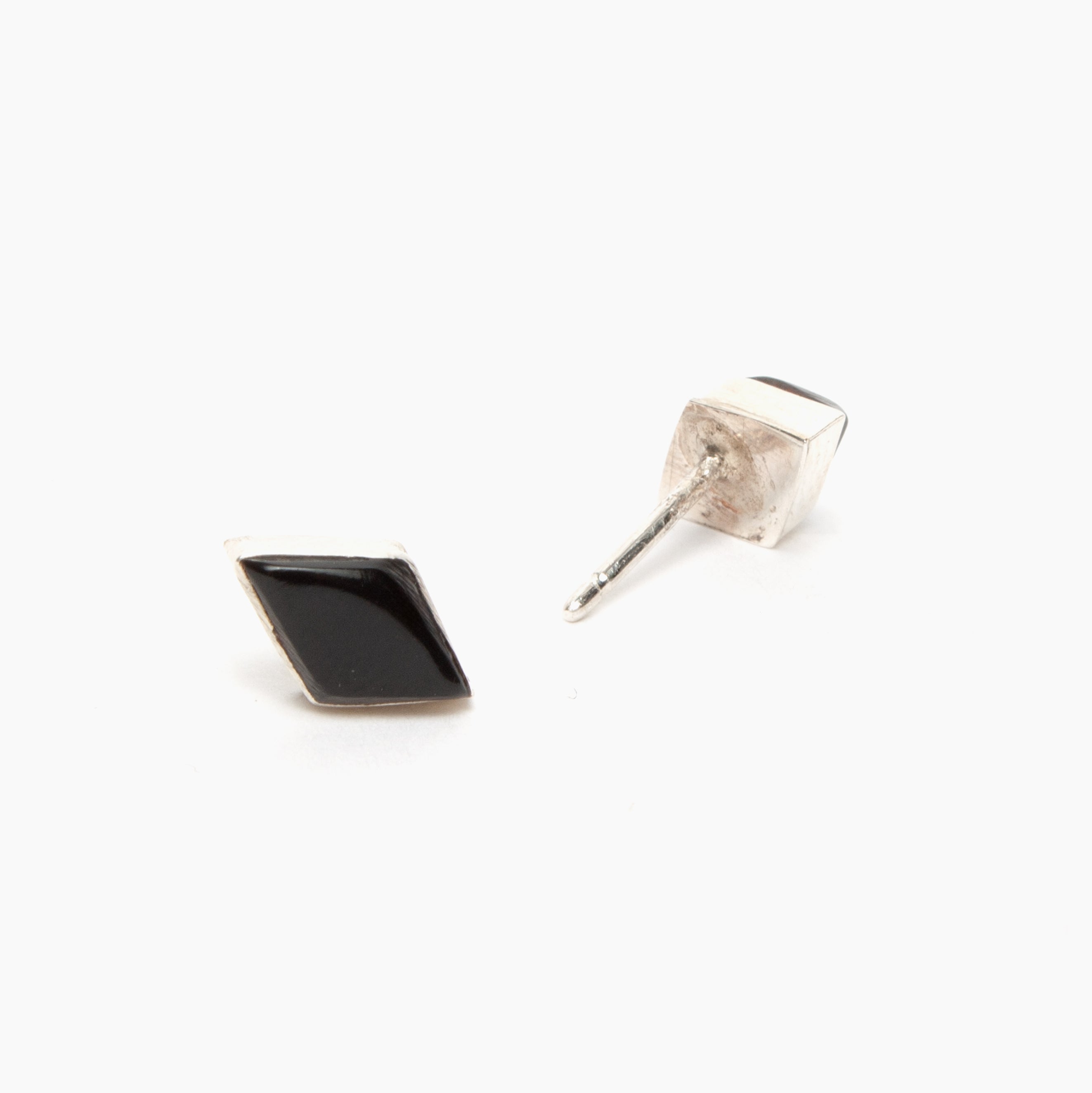 Zuni Onyx Diamond Stud Earrings