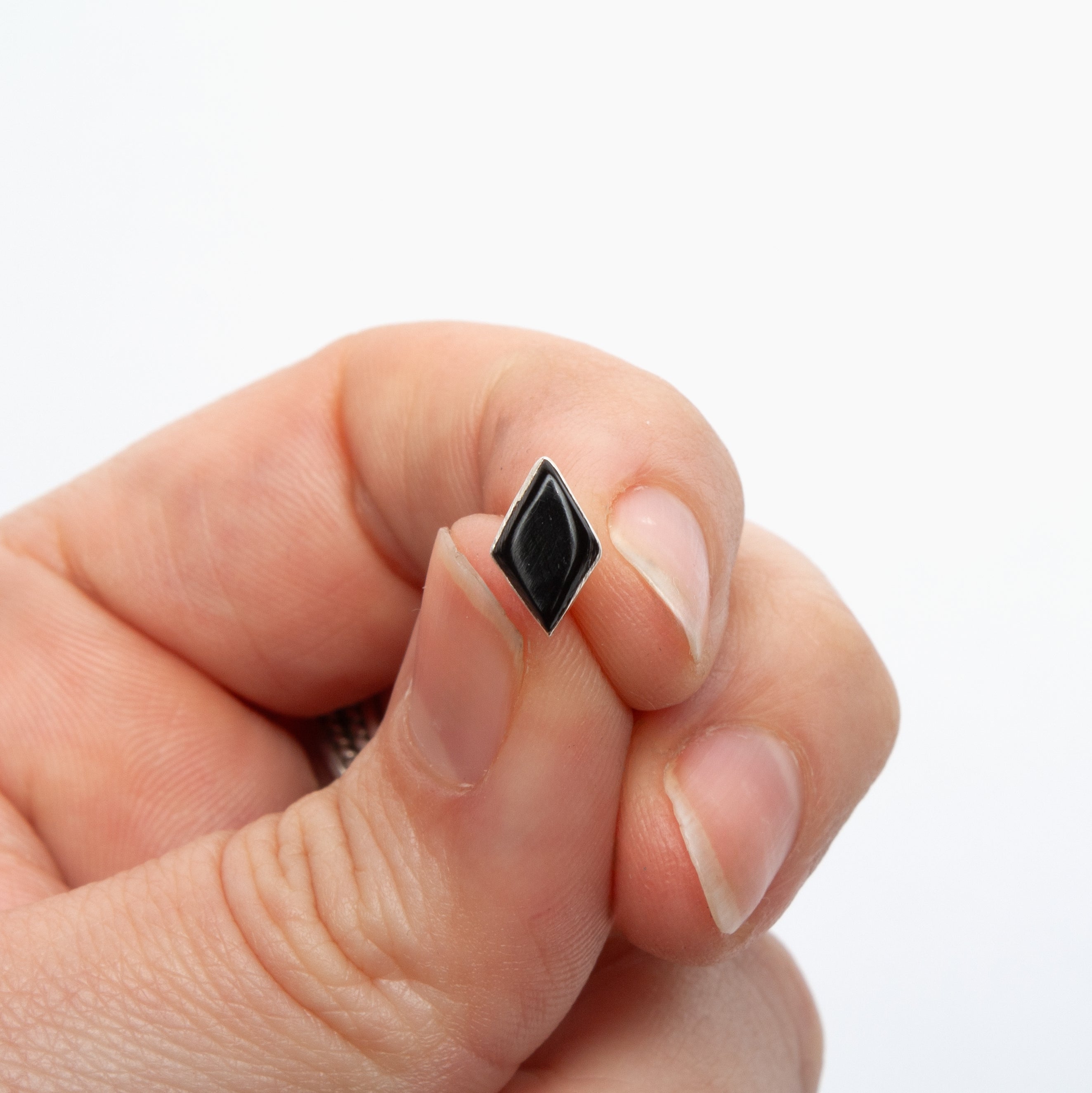 Zuni Onyx Diamond Stud Earrings