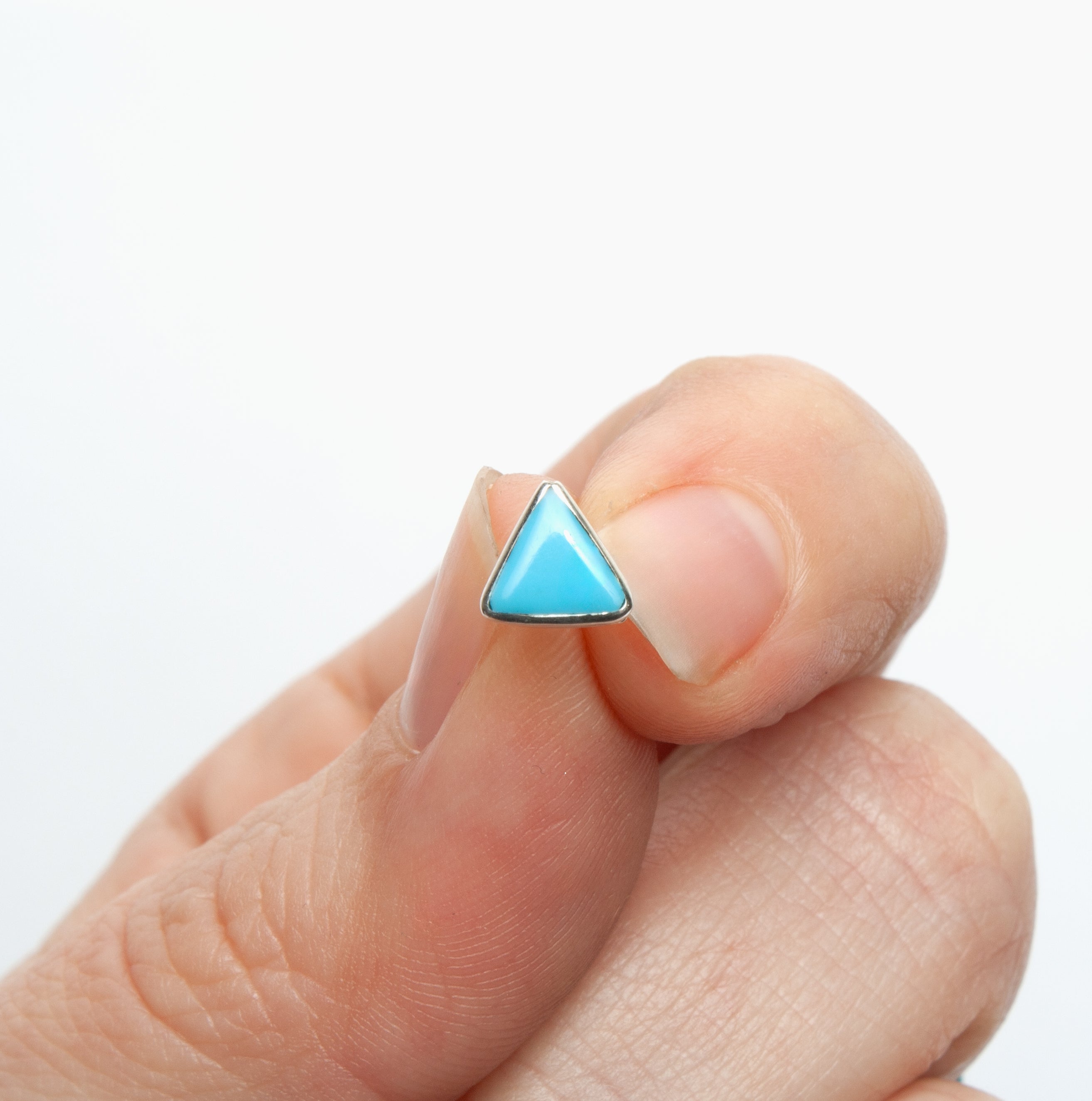 Zuni Turquoise Triangle Stud Earrings
