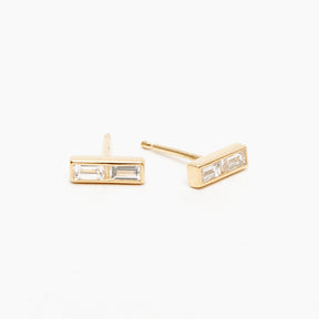 Baguette Bar Stud Earrings