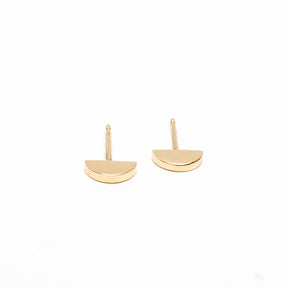 14K Yellow Half Moon Earrings