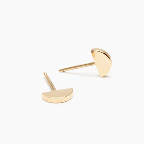 14K Yellow Half Moon Earrings