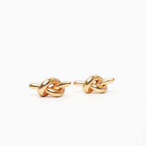 Mini Knot Earrings in Brass