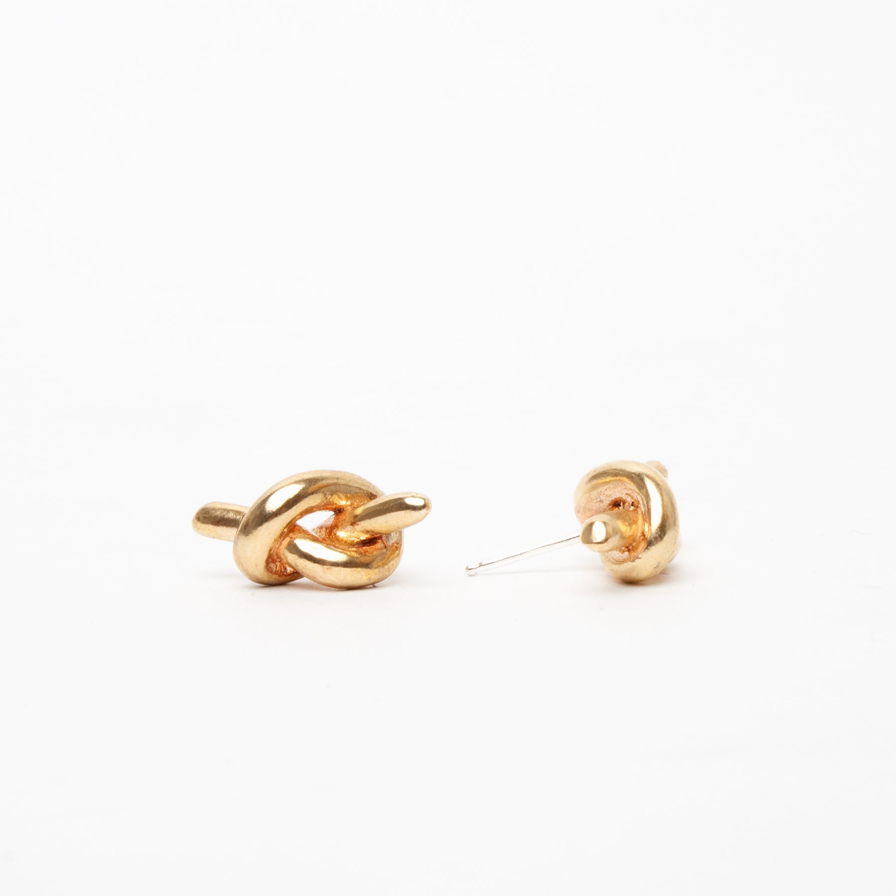 Mini Knot Earrings in Brass