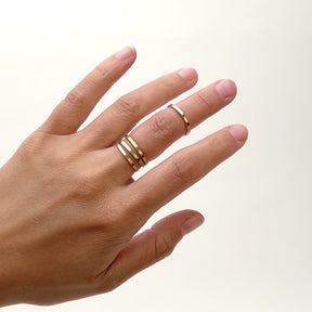 Faceted Solid Gold stacker ring