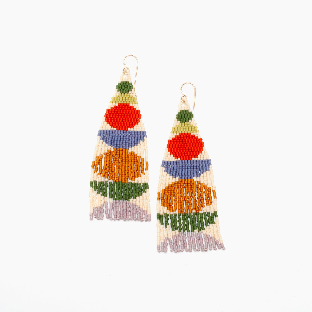 Stacked Shapes Beaded Earrings