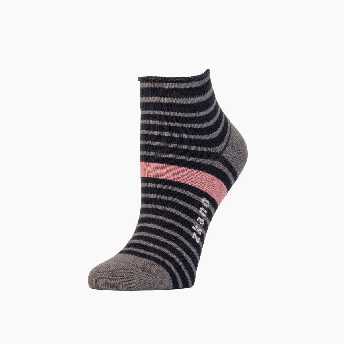 Rosette Striped Anklet Socks