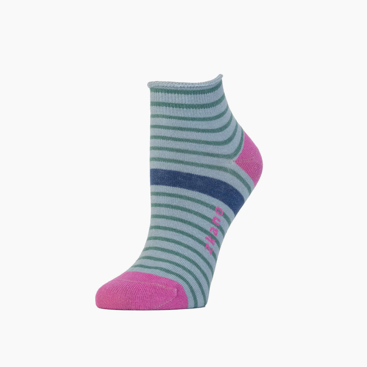Rosette Striped Anklet Socks