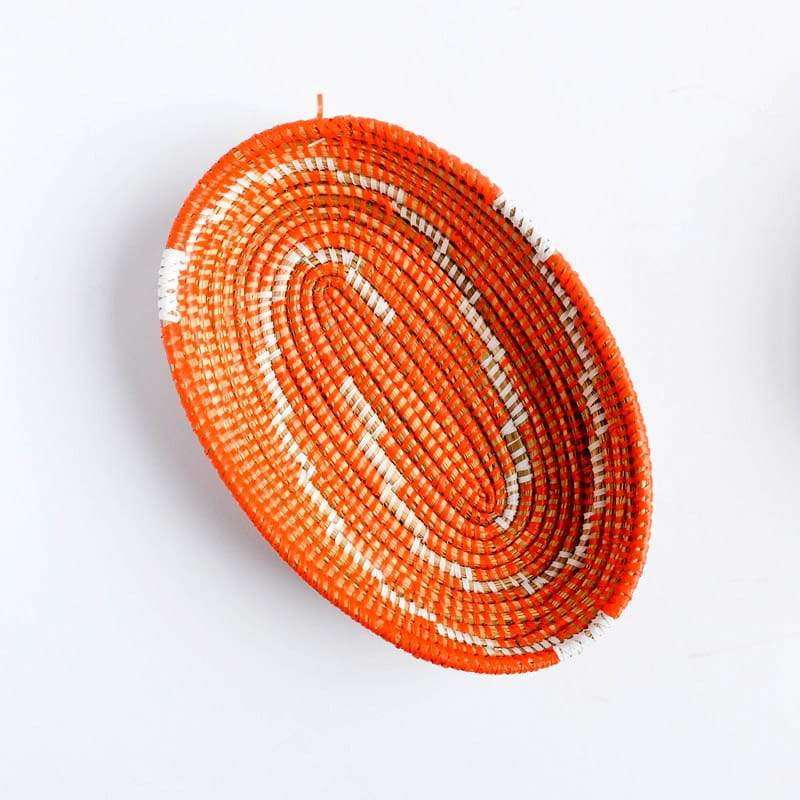 Small Senegal Basket in Orange and White