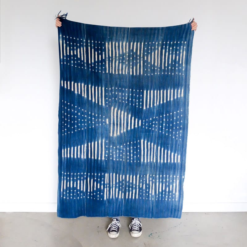 Burkina Faso Indigo in Triangles of Stripes and Dots