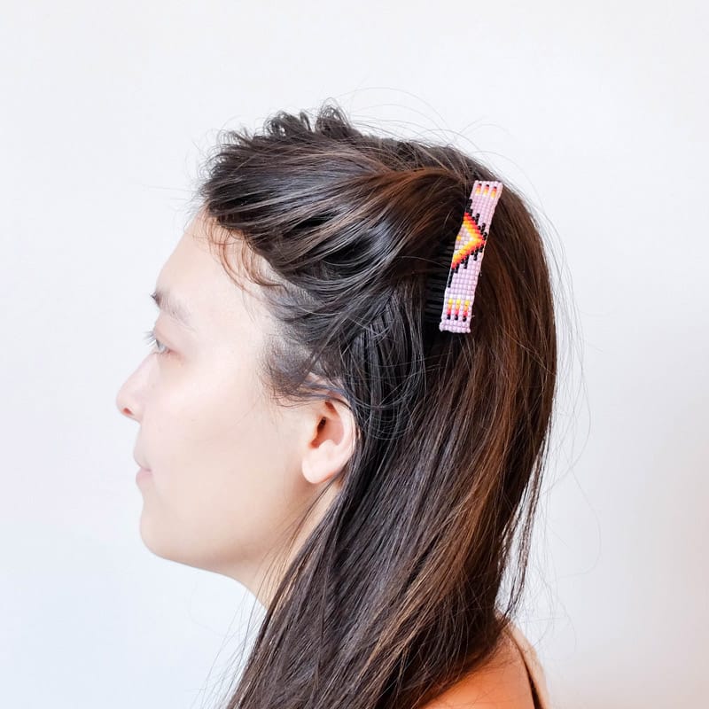 Navajo Beaded Hair Comb Set in Lavender