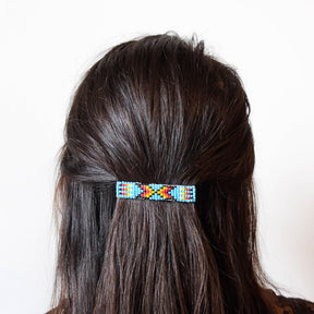 Navajo Beaded Hair Clip Set in Turquoise and Multi-Color