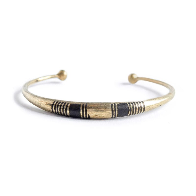 Striped African Brass Bracelet