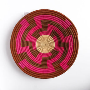Brown and Hot Pink Basket from Rwanda