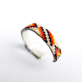 Small Shiny White Navajo Beaded Bracelet