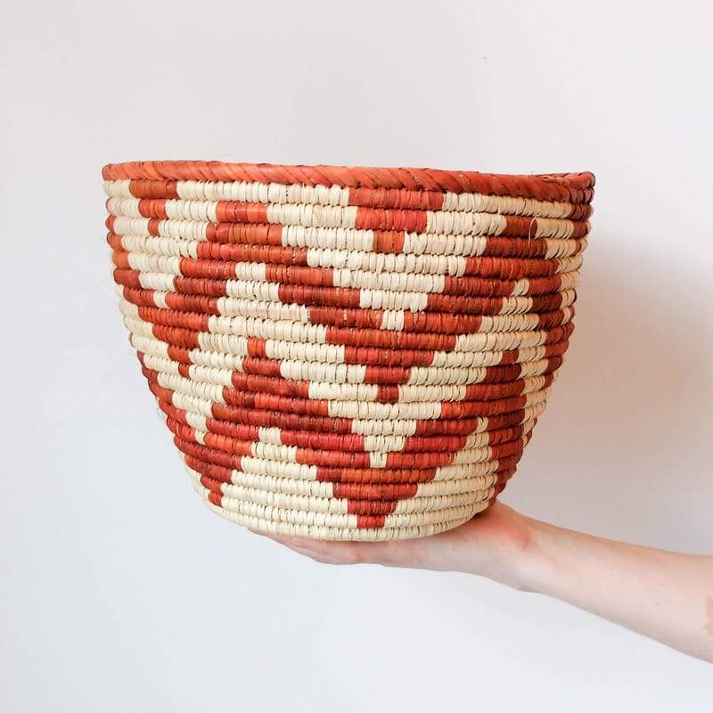 Planter-Size Pakistani Basket with Chevrons
