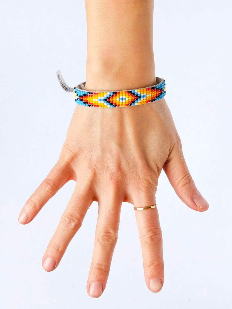 Small Sky Blue Navajo Beaded Bracelet