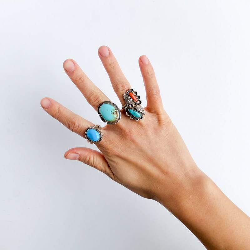 Double Band Turquoise Ring Size 7
