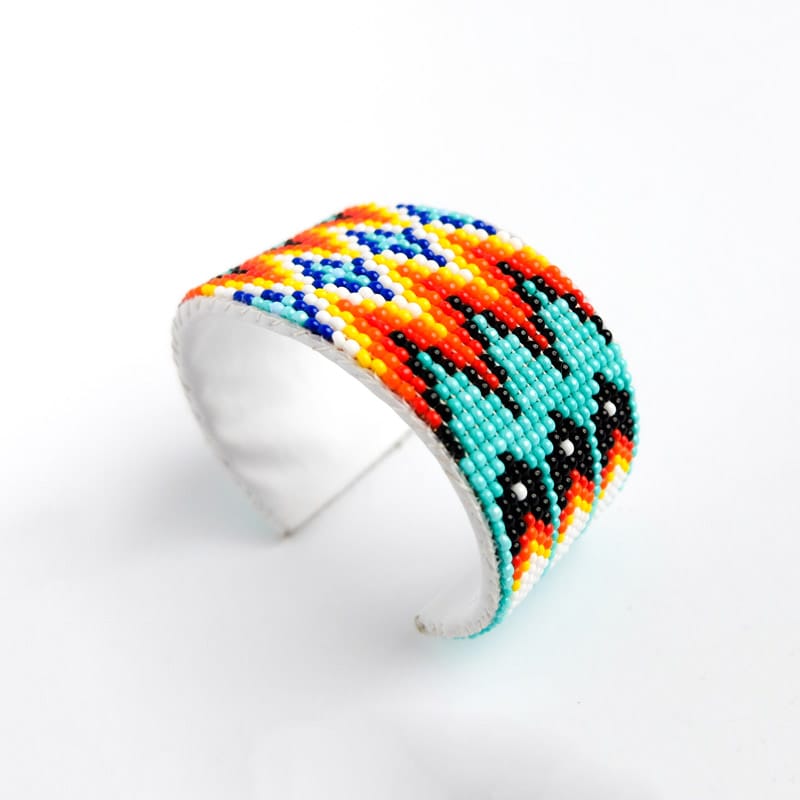 Large Aqua Navajo Beaded Bracelet