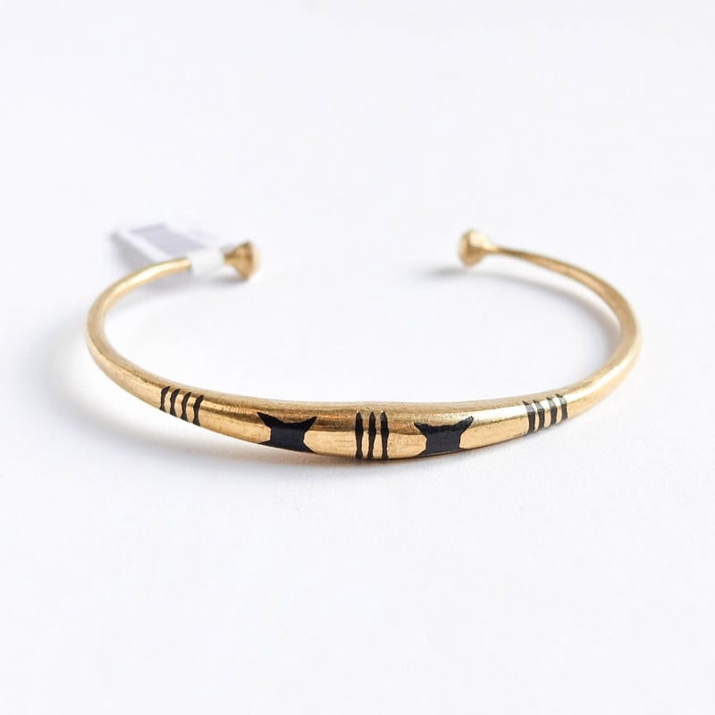 Double X African Brass Bracelet