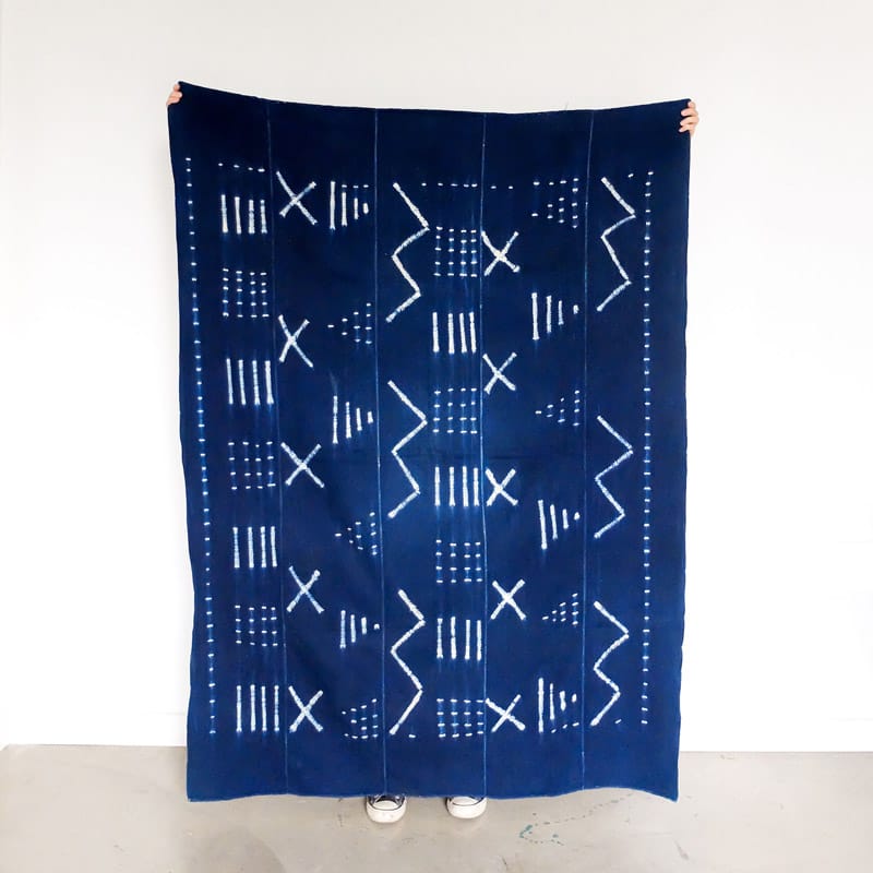 Burkina Faso Indigo Dark with Blocks and Xes