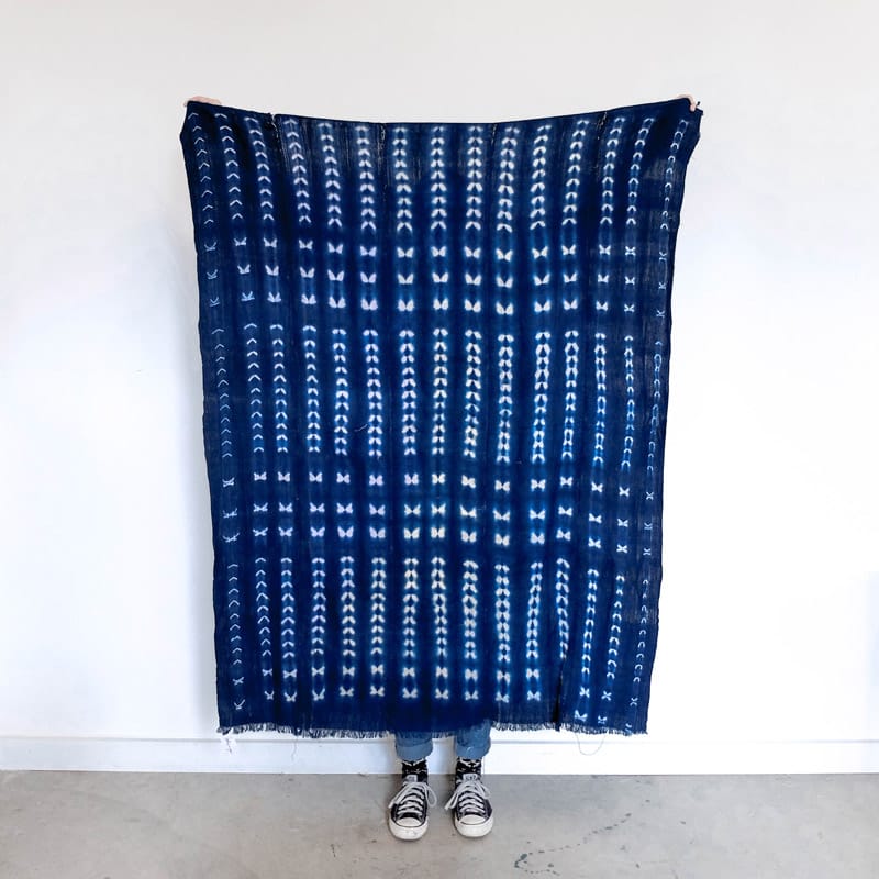 Burkina Faso Indigo Dark with Floral Motif