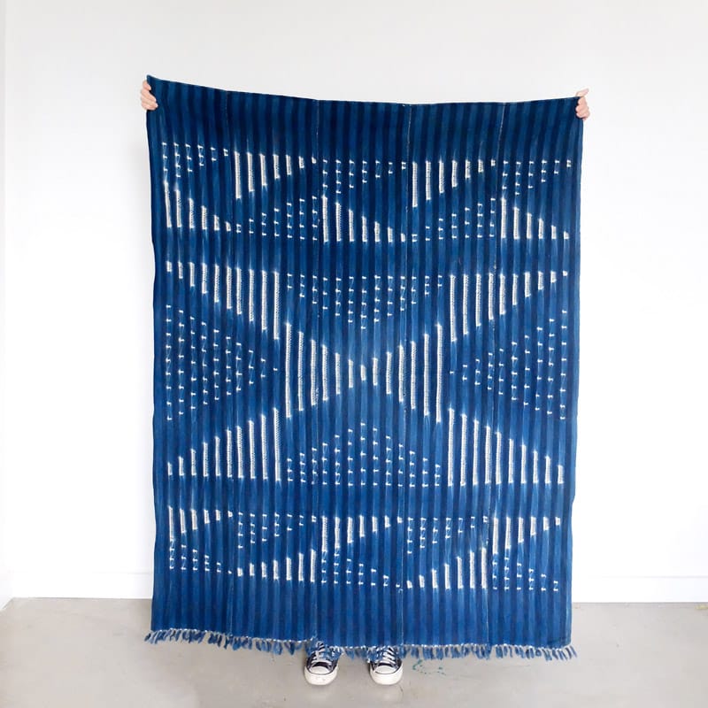 Burkina Faso Indigo with X and Triangles