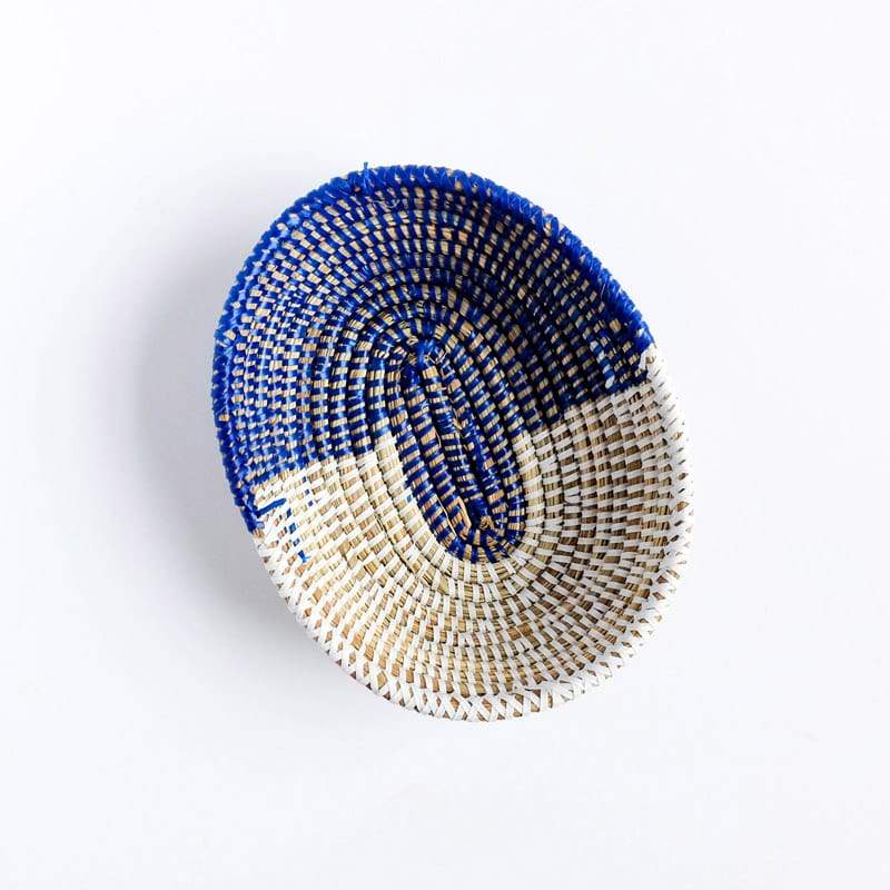 Small Senegal Basket in White and Blue