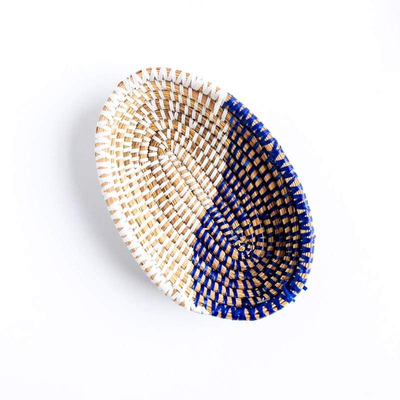 Small Senegal Basket in White and Blue