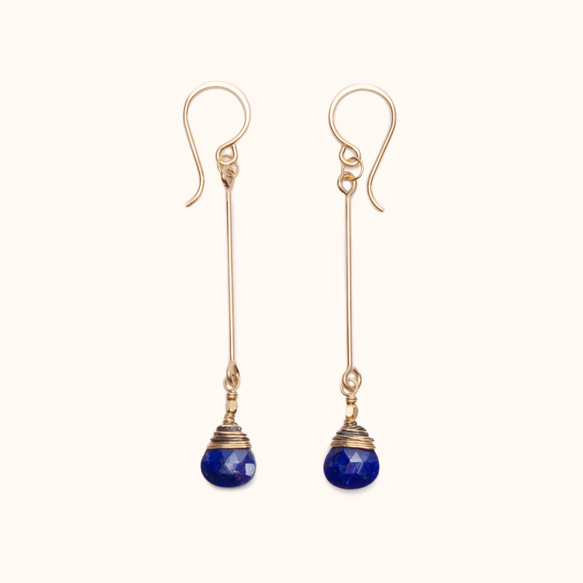 Lapis Bar Drop Earrings