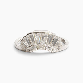 Apricus 14K recycled white gold stacking ring, with lab-grown diamonds. Designed and handcrafted in Portland, Oregon.