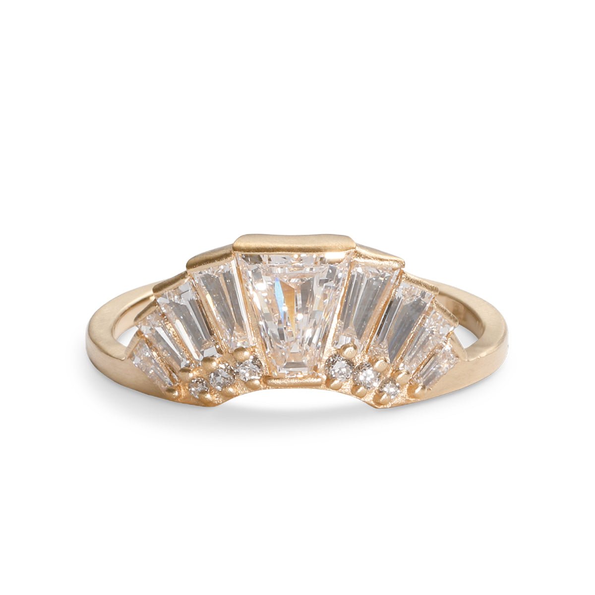 Apricus 14K recycled gold stacking ring, with lab-grown diamonds. Designed and handcrafted in Portland, Oregon.