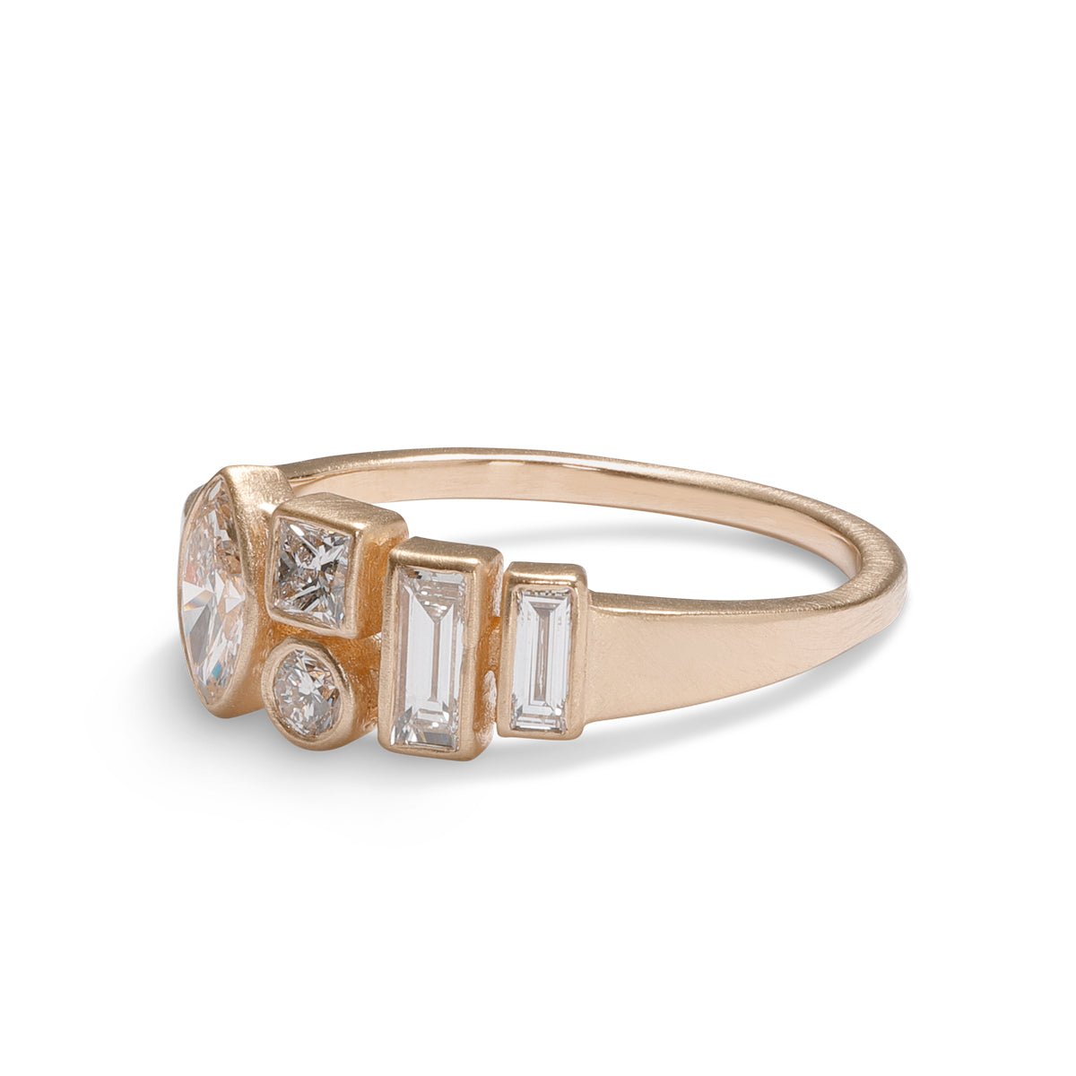 Astrum 14K gold ring with lab-grown diamonds. Designed and handcrafted in Portland, Oregon.