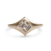 Elicio ring featuring channel-set lab-grown diamonds in a 14K gold band. Designed and handcrafted in Portland, Oregon.