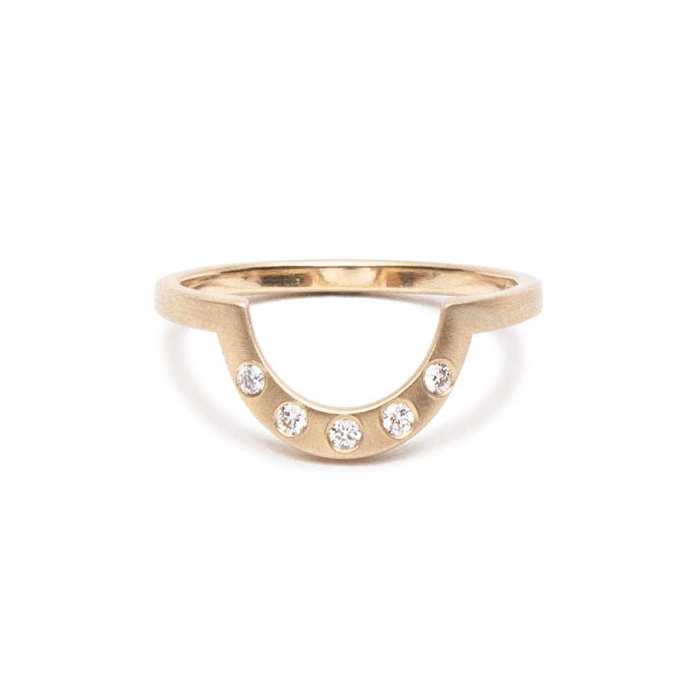 "Cor" contoured diamond ring matte - Betsy & Iya