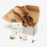 Recast Buy Back Kit includes box, return label, instructional pamphlet, brown paper for padding and glassine bags for jewelry.