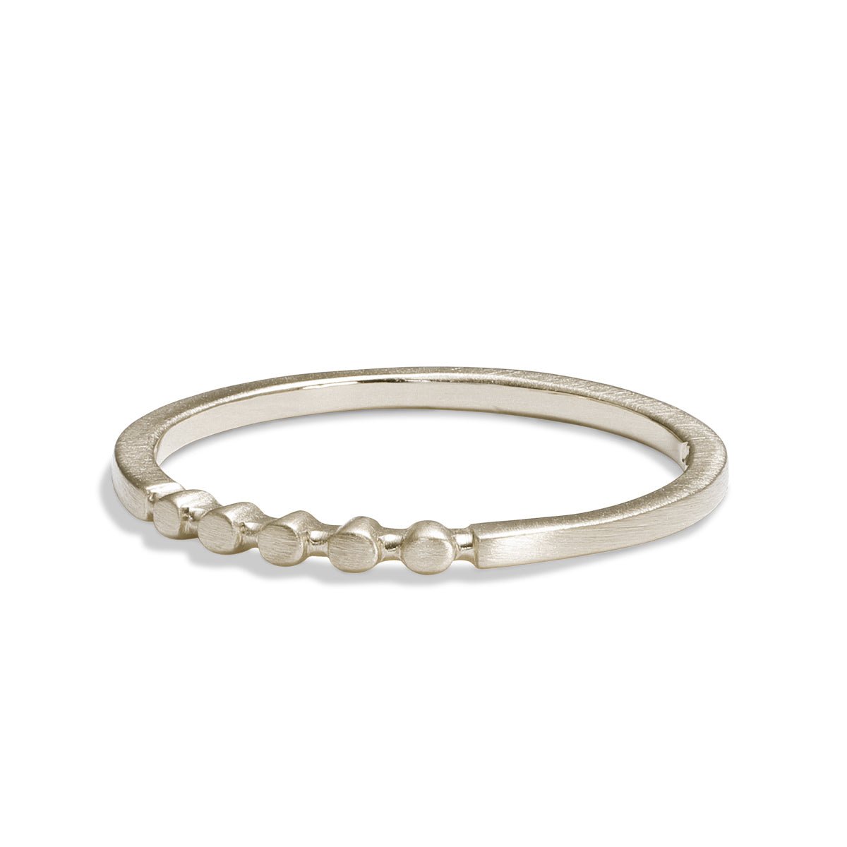 Circle motif Itero ring in 14K recycled white gold. Designed and crafted in our Portland production studio.